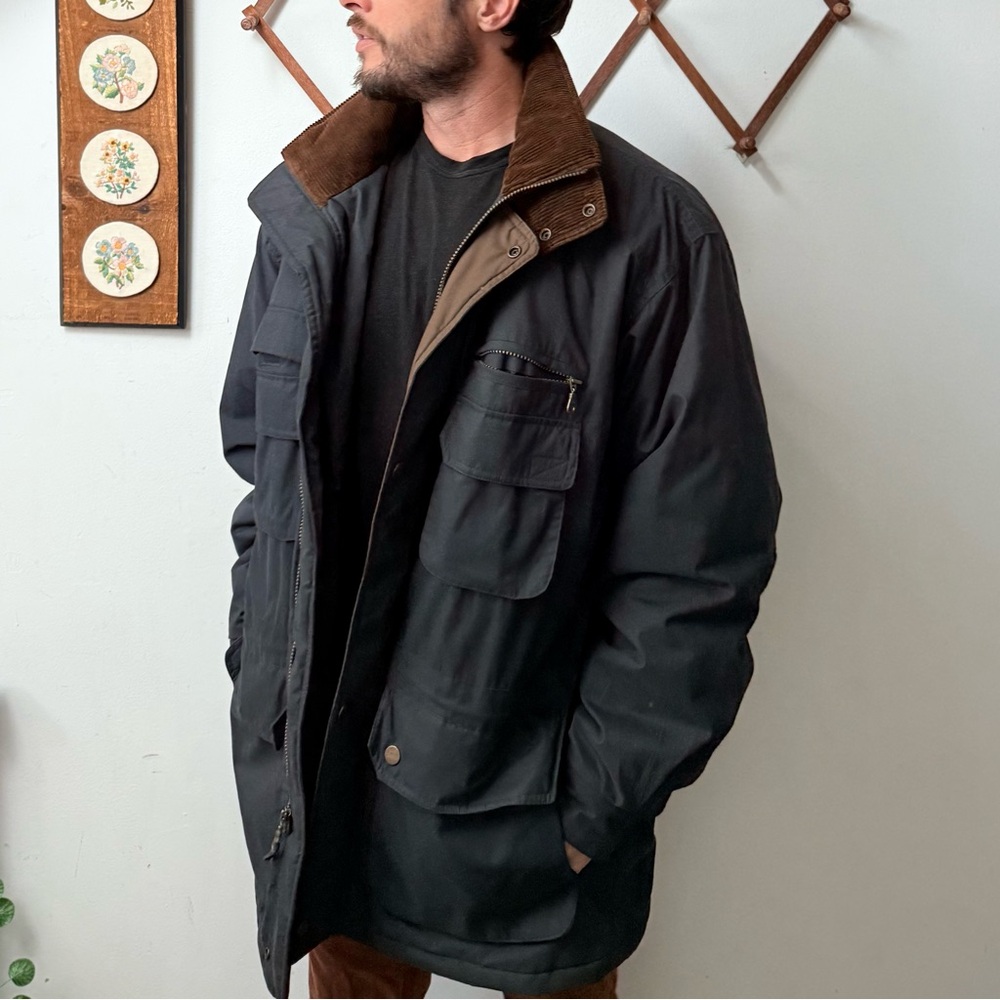 Vintage 90s Corduroy Collar Field Coat - Picture 9 of 16